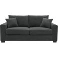 thumbnail image 5 of 69" 2 Seater Loveseat Sofa, Chenille Comfy Upholstered Small Couch with 2 Throw Pillows for Living Room, Apartment, Office (Dark Grey), 5 of 9