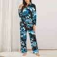 thumbnail image 2 of Pajamas for Women Set - Football Time Comfy Long Sleeve Button Up Pajama Sets for Women 2 Piece, Soft Sleepwear Nightwear Pjs Lounge Sets for Women with Pockets, 2 of 6
