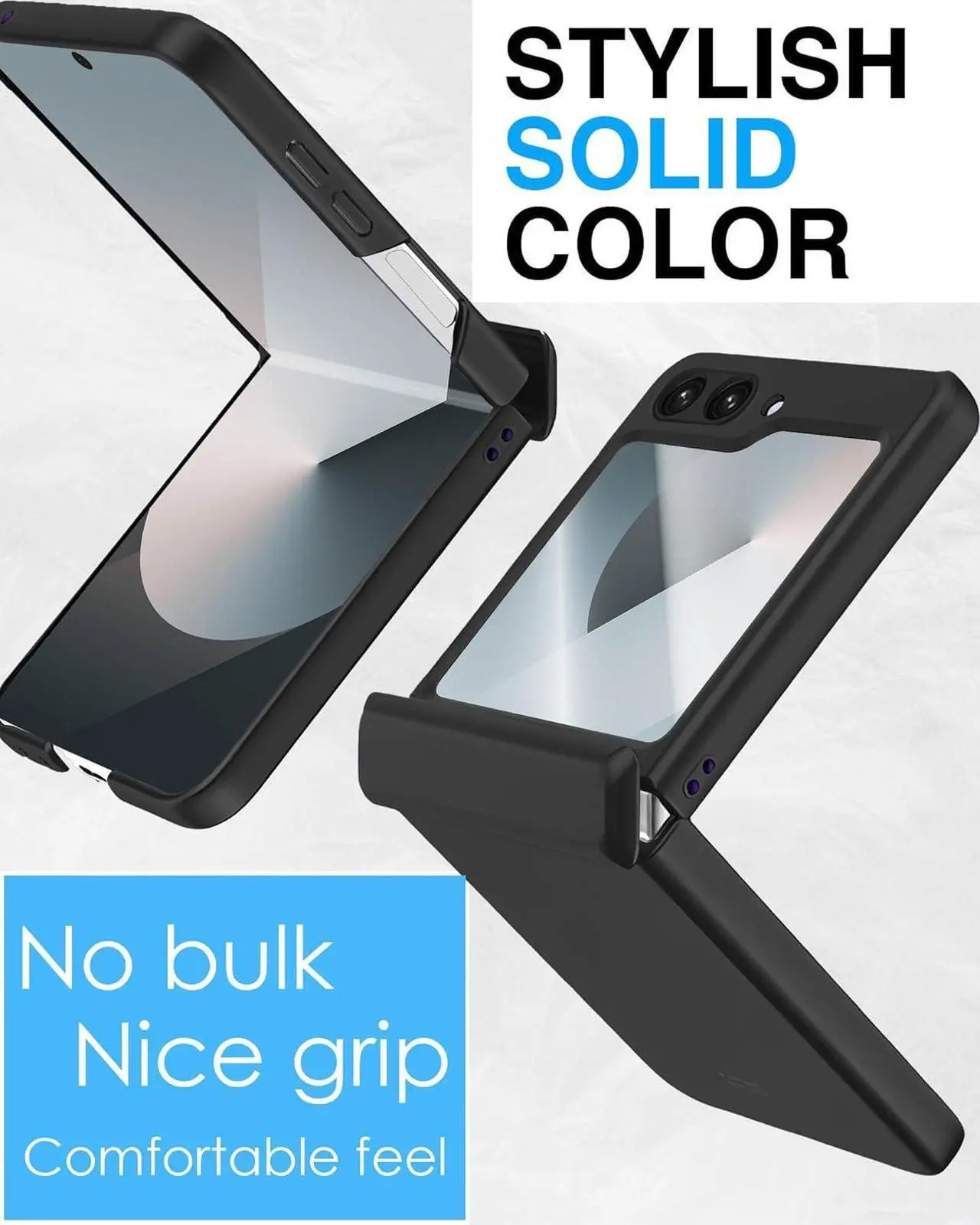 Case for Samsung Galaxy Z Flip 6 Case / Z Flip 7 FE, Hinge Protection, Built-in Screen Protector, Wireless Charging, Slim Rugged Phone Protective Case for Galaxy Z Flip 6