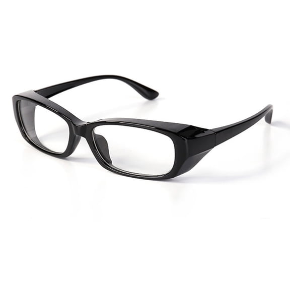 Black Blue Light Glasses for Women and Men Plastic Non-Prescription Computer Glasses for Screen Use, Lightweight Fashion Eyeglasses for Office, Reading and Gaming, Black & Clear One Size