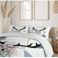 thumbnail image 6 of Ambesonne Deer Duvet Cover Sets, Geometric Style Deer Portrait, 2-King, Blue Grey Pale Rose, 6 of 7