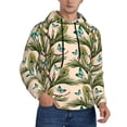 thumbnail image 2 of Lsque Butterflies And Peacock Feathers Pattern Casual Men's Hoodie,Hooded Sweatshirt with Kangaroo Pocket,Pullover Hoodie-Large, 2 of 7