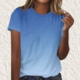 thumbnail image 2 of Hxshgdsn Womens Short Sleeve T Shirt Trendy Gradient Print Crew Neck Casual Summer Pullover TopBlue 2/5XL）, 2 of 5