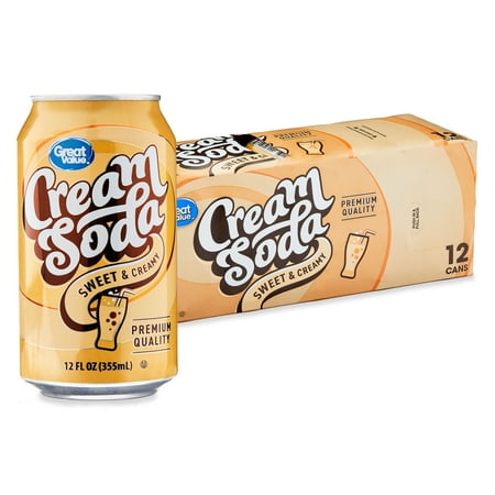 Great Value Cream Soda Pop, 12 fl oz, 12 Pack...