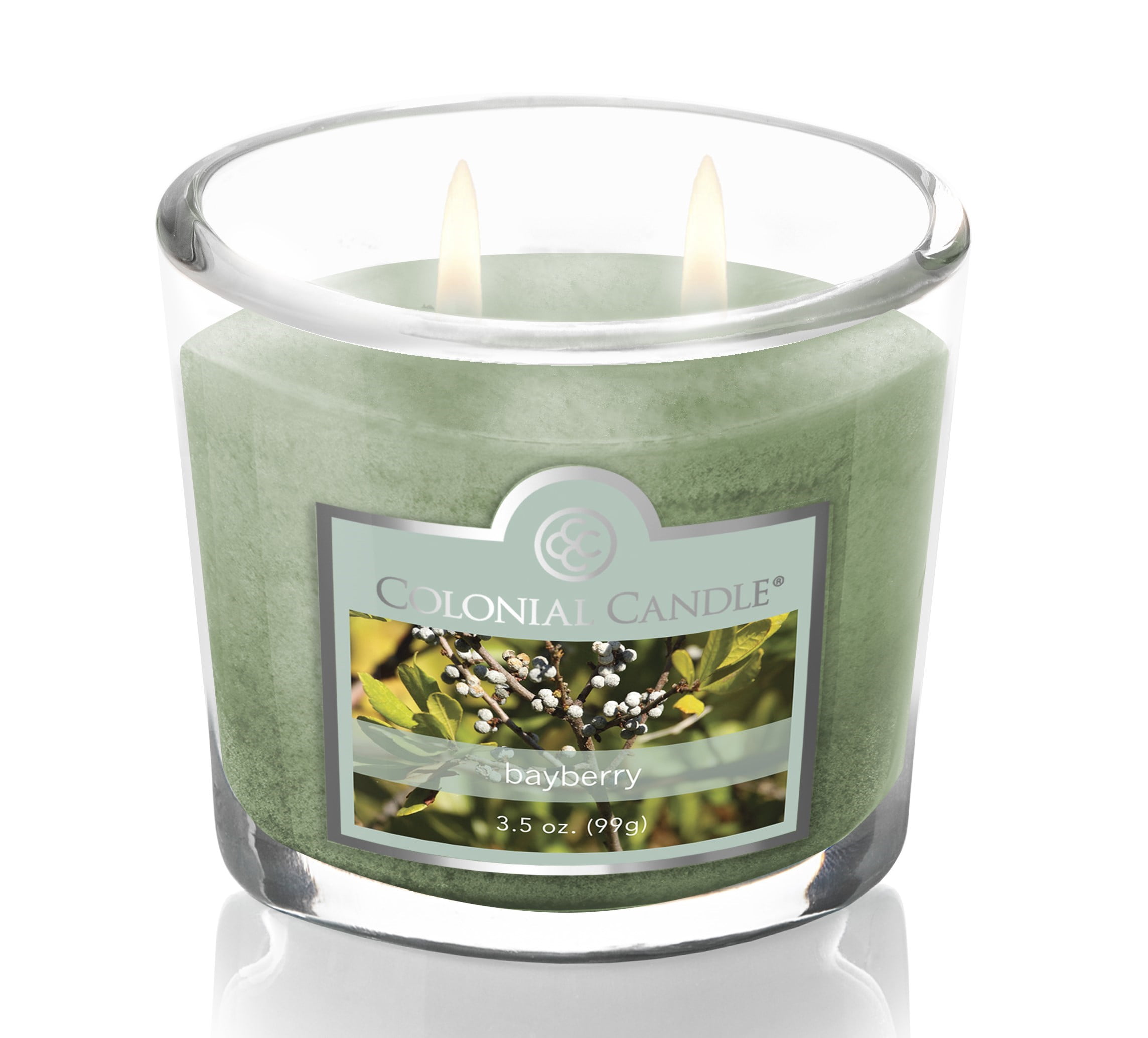 Colonial Candle Bayberry Scented Jar Candle - Classic Ovals - 2 Wick - 3.5 oz - 20h Burn