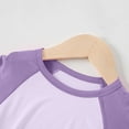 thumbnail image 6 of Amidoa Girls 2 Piece Outfits Summer Clothes Short Sleeve Cute T-Shirt and Casual Shorts Kids Clothing Sets Purple Size 3T, 6 of 7