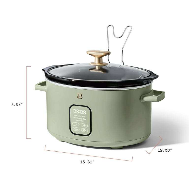Beautiful 6 Qt Programmable Slow Cooker, Sage Green by Drew