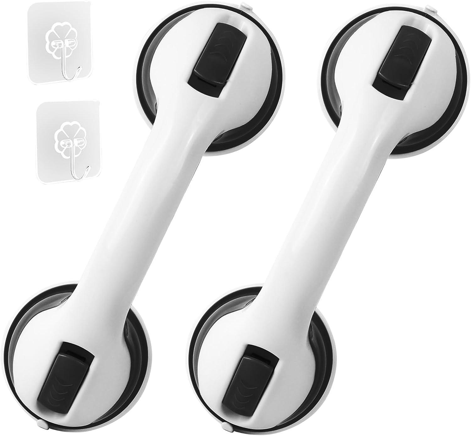 Suction Bathroom Grab Rails, 12 inch Hand Rail for Disabled, 2pcs Portable Mobility Aids Safety