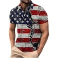 thumbnail image 3 of UVEASISHA Patriotic American Flag Polos Shirt for Men USA 250th Anniversary Shirts 4th of July Short Sleeve Collared Golf T-Shirts Gifts Black XXL, 3 of 6