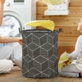 thumbnail image 5 of Stylish Patterned Linen Laundry Hamper Large Open Top Breathable Fabric For Bedroom Bathroom Durable And Easy Design, 5 of 5