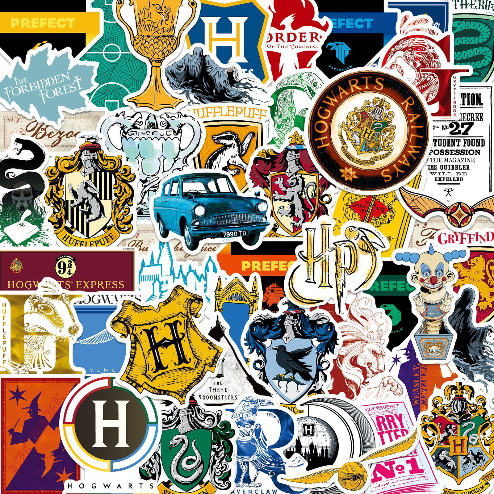 Harry Potter Watercolor Vinyl Stickers, Set Of 50, Waterproof And Uv  Resistant, Great For All Your Gadgets, Collection Of Cute Characters