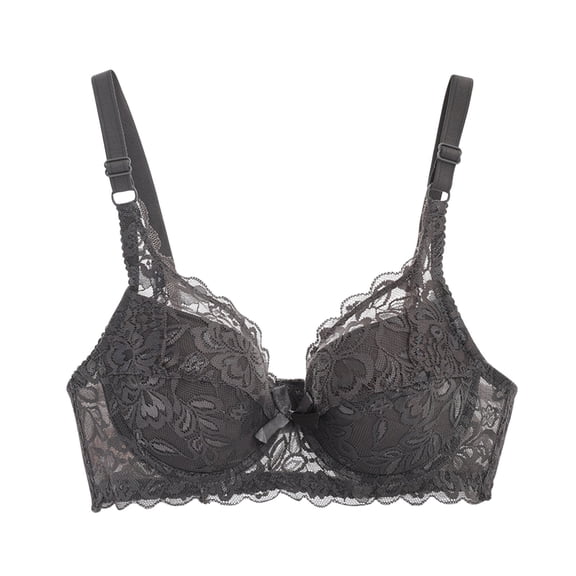 Alkepwun Womens Bras Push Up Sexy Plus Size Ultra Thin Non Padded Underwear Full Lace Coverage Bra for Large Busts Flattering Comfortable Breathable Full Coverage Support Anti-Sagging Underclothes