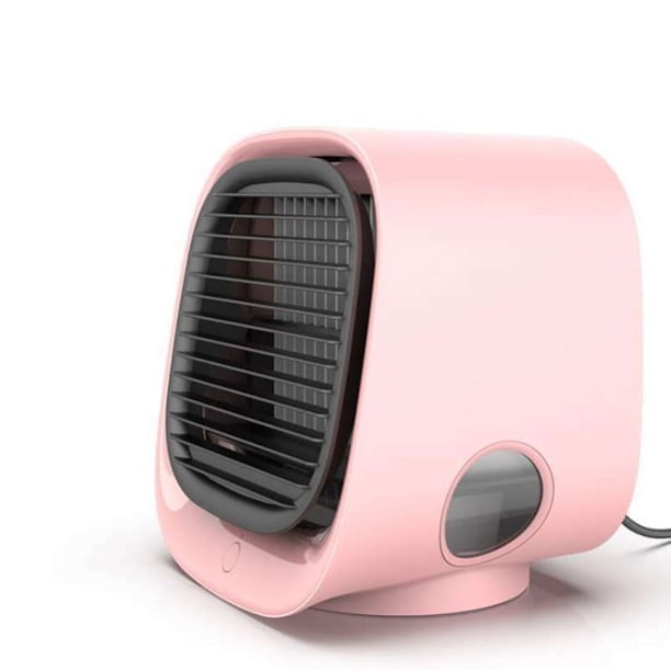 Ventiladores de escritorio, enfriadores de aire de escritorio, mini ventiladores de aire acondicionado para oficina en casa, enfriadores de agua con humidificador USB rosa, ventiladores de escritorio
