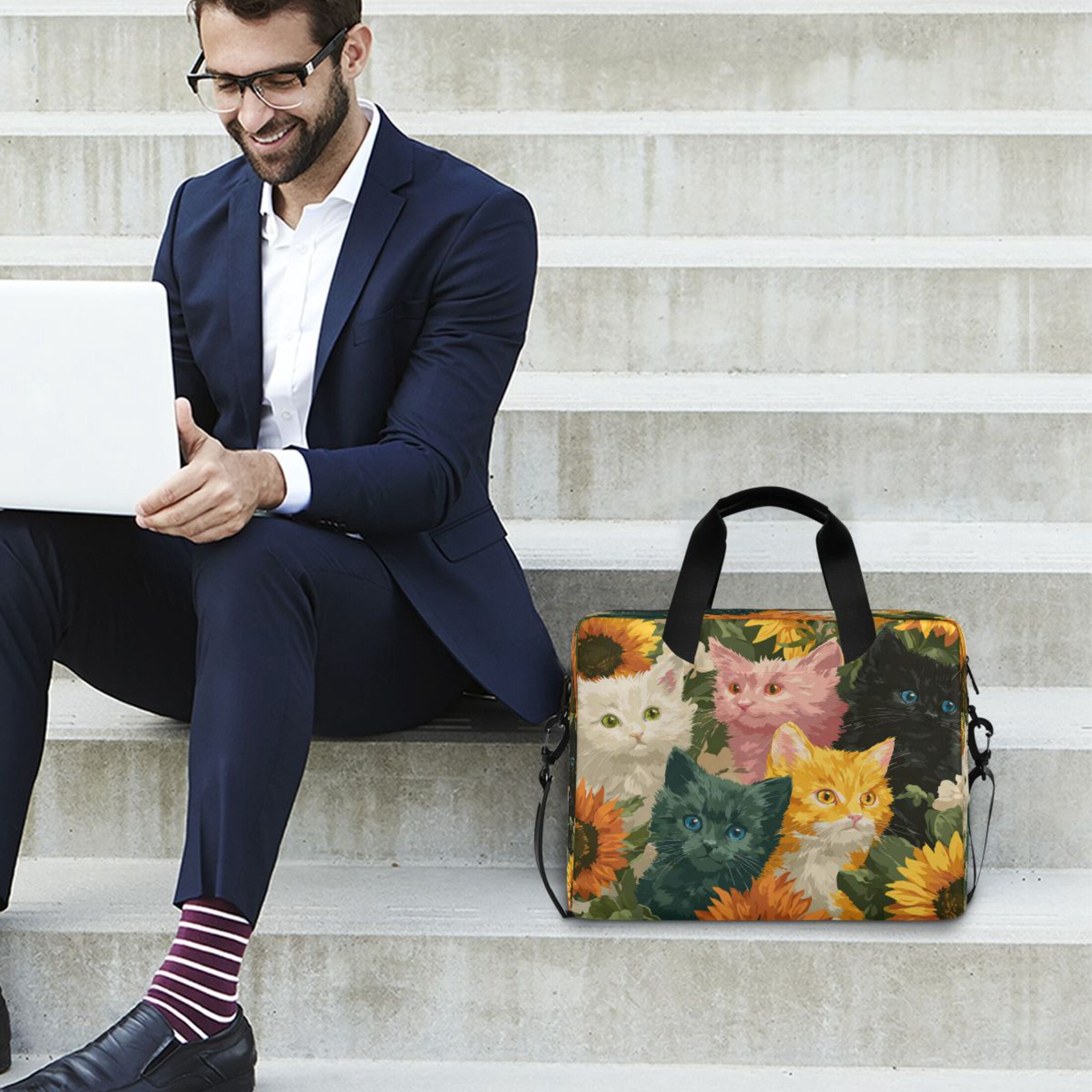 16" Laptop Tote Bag Laptop Sleeve Case Computer Briefcase for Work & Travel Various Colors Cat