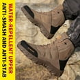thumbnail image 4 of Men's Steel Toe Safety Boots,Non Slip Ankle Protection Safety Shoes,Puncture-Resistant Work Shoes for Factory|Construction|hiking|Outdoor,Black Size 9.5, 4 of 4