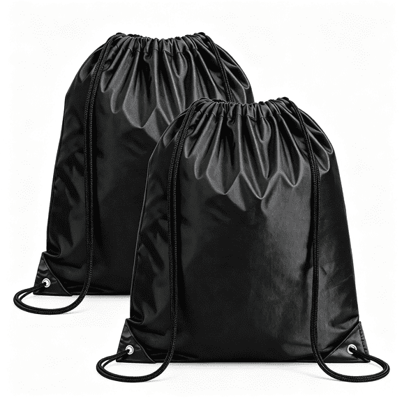 GASTROPOD 2Pcs Drawstring Bags Bulk Drawstring Backpack Black String Backpack Cinch Sack Sport Gym Draw String Back Bag for Beach,Travel,Yoga,Swimming Drawstring Bag