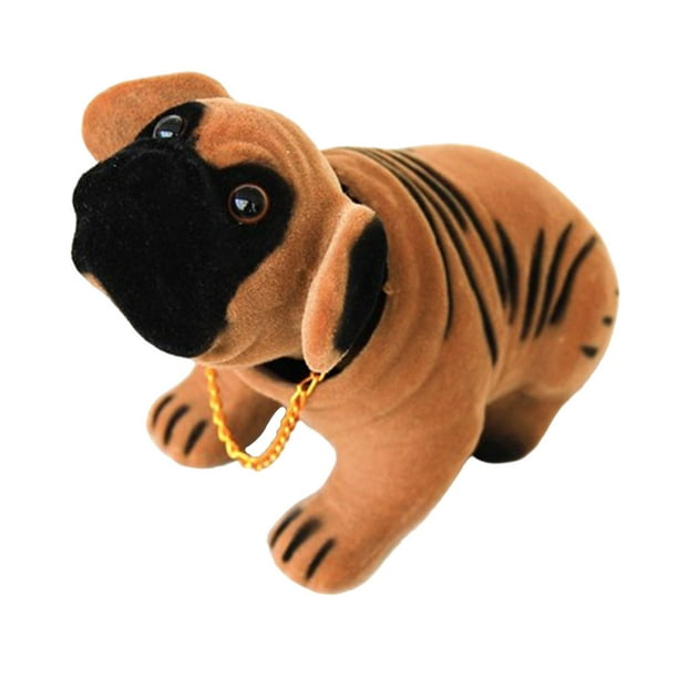 Estatua de perro con cabeza meneante, figurita decorativa, artesanías, accesorios creativos y bonitos para automóviles. Marrón