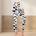 thumbnail image 2 of LYEAA Yoga Leggings for Women Valentine's Day Elastic Waist Tights Stretchy Ankle Length Heart Printed Yoga Pants, 2 of 5