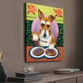 thumbnail image 2 of Vintage Abstract Canvas Wall Art Print Dog Eating Peanut Butter Toast Home Decor, 2 of 8