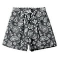 thumbnail image 2 of HOWPAY Men's Swim Trunks Summer Hawaiian Print Quick Dry Elastic Waist Beach Shorts with Pockets Casual Loose Fit Bathing Suit Dark Gray XL, 2 of 7