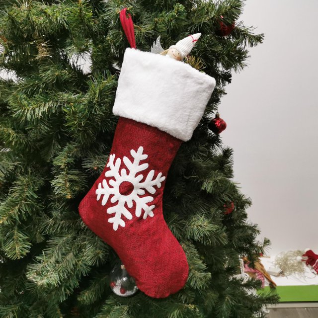 grandes, copo de nieve, reno, chimenea, calcetín de regalo para niños, familia, suministros de decoración del hogar(Categoría A)(1 pieza)