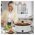 thumbnail image 2 of Magnifique 6 Quart Slow Cooker Oval Manual Pot Food Warmer with 3 Cooking Settings, White Stainless Steel, 2 of 7