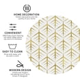 thumbnail image 4 of Pofeuu White And Gold Geometry Print Leather Coasters Set of 6, Round Cups Mugs Mat Pad for Home Kitchen Heat Resistant Drink Coasters,Round Shape, 4 of 7