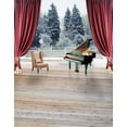 thumbnail image 1 of BSDHOME Polyester Wooden Floor Red Curtain Piano Photography Backdrops Photo Props Studio Background 5x7ft, 1 of 2