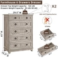 thumbnail image 2 of Joaxswe 6-Drawer Dresser Chest Tall Drawers Wood Cabinet for Bedroom, Hallway, Grey Oak, 2 of 8