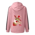 thumbnail image 4 of Women's Christmas Graphic Zip Up Hoodies Oversized Long Sleeve Hooded Sweatshirt Boyfriend Jacket Tops with Pockets, 4 of 6