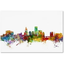 Trademark Fine Art "Providence Rhode Island Skyline" Canvas Art by Michael Tompsett