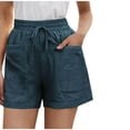 thumbnail image 2 of Womens Pants Sawvnm Women's Loose Wide Leg Pants High Waist Straight Pants Casual Cotton Linen Shorts for Women, 2 of 5