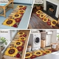 thumbnail image 5 of 2'x6' Rug Runners for Hallways Kitchen, Sunflower Brown Wooden Non Slip Entryway Beside Floor Carpet Runner, Vintage Flowers Butterfly Washable Laundry Room Bedroom Throw Rugs Mat for Family Pet, 5 of 8