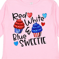 thumbnail image 4 of Inktastic 4th of July Red, White and Blue Sweetie Cupcakes and Stars Boys or Girls Long Sleeve Toddler T-Shirt, 4 of 5