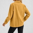 thumbnail image 5 of TtopsQueen Women’s Corduroy Button Down Shacket, Lapel Collar, Long Cuffed Sleeve, Dual Side Patch Pockets, Loose Drop‑Shoulder Oversized Shirt Jacket For Casual Street Going‑Out Yellow,S, 5 of 6