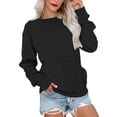 thumbnail image 1 of Gibobby Sudaderas para mujer oferta Mujer Manga Larga Ligero Sudadera Tops(Negro,XG), 1 of 4