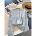 thumbnail image 2 of Chaqueta de suéter de manga larga con cuentas de uñas de alta gama para mujer Otoño Invierno nuevo suéter de punto bonito y cómodo suelto Top elegante, 2 of 4