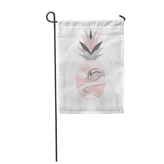 SIDONKU Pink Pattern Marble Pineapple in Pastel Colors Gray Aloha Ananas Garden Flag Decorative Flag House Banner 12x18 inch