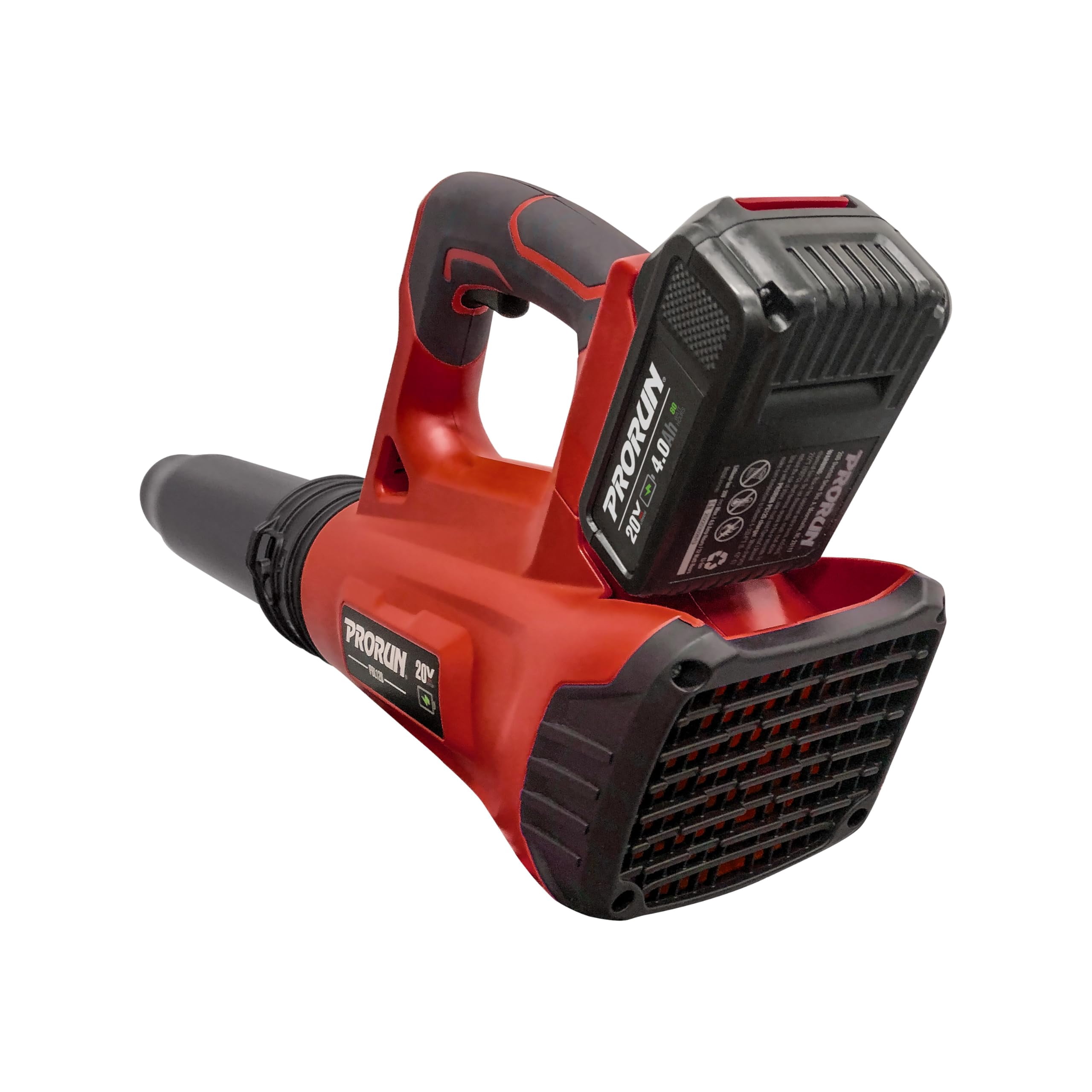 PRORUN 20V 400 CFM 90 MPH Brushless Cordless Handheld Leaf Blower with 4.0 Ah Battery and Charger