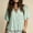 *Green, variant on Women's V Neck Flutter Short Sleeve Babydoll Blouse,Casual Loose Peplum Summer Tunic Top White,Women's Plus L