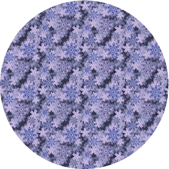 Ahgly Company Indoor Round Patterned Deep Periwinkle Purple Area Rugs, 8' Round