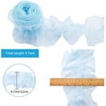 5 Yards Organza Pleated Lace Ribbon with Imitation Pearl Ruffled Ribbon ...