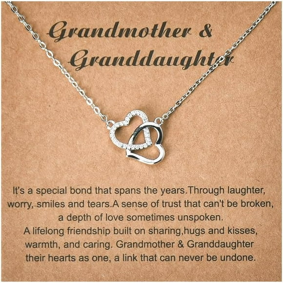 PinesC Mothers Day Birthday Gifts for Grandma Granddaughter Necklace Gift for Grandmother Gifts from Granddaughter Gifts from Grandma Granddaughter Infinity Heart Necklace Gift for Gr