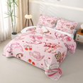 thumbnail image 3 of Manfei Western Cowgirl Hats Boots Twin Quilt Set for Girls,Teens Female Cartoon Cherry Bowknot Twin Coverlet Set, 3 of 7