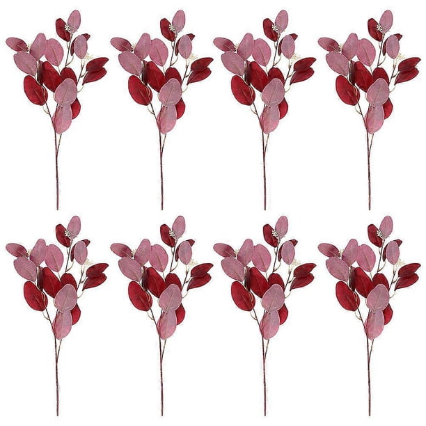 8pcs Artificial Eucalyptus Stems Flowers Arrangement Decor Vase Filling Eucalyptus Leaf