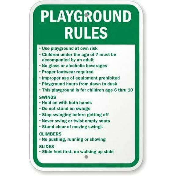 Playground Rules Safety Sign Tin Signs Caution Warning Sign Outdoor 8x12