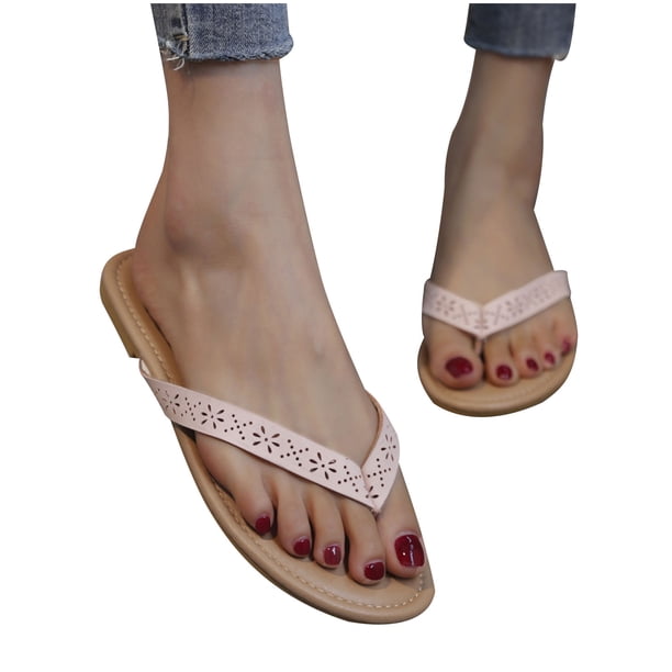 Mujeres en Peep Zapatos planos transpirables Chanclas de playa Wmkox8yii ytu9957
