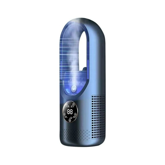 ZMKIAG Tower Fan with Humidifier - Bladeless Floor Fan 6 Speeds - USB Rechargeable Quiet Cooling Fan for Home Office - Portable Air Circulator with Mist Function for Indoor Use