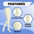 thumbnail image 4 of EMEM Apparel Women's Ladies Plus Size Queen Opaque Footed Tights Fashion Hosiery Stockings Ivory 1X, 4 of 5