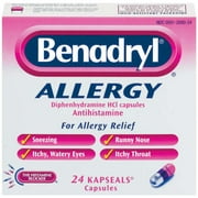 Warner Lambert Benadryl Allergy, 24 ea